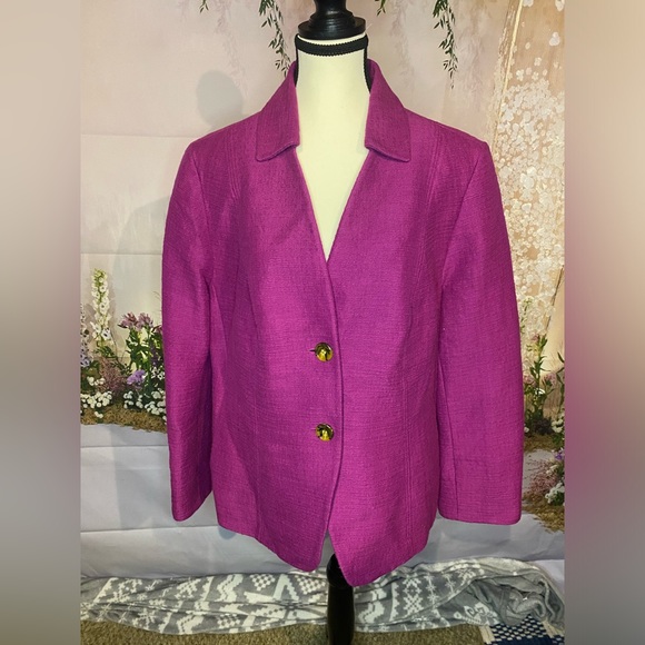 Evan Picone Jackets & Blazers - Evan-Picone Purple Double Button Blazer Size 18W EUC